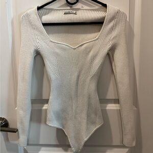 Abercrombie & Fitch Cream Ribbed Top